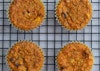 Carrot cake cupcakes on cooling rack