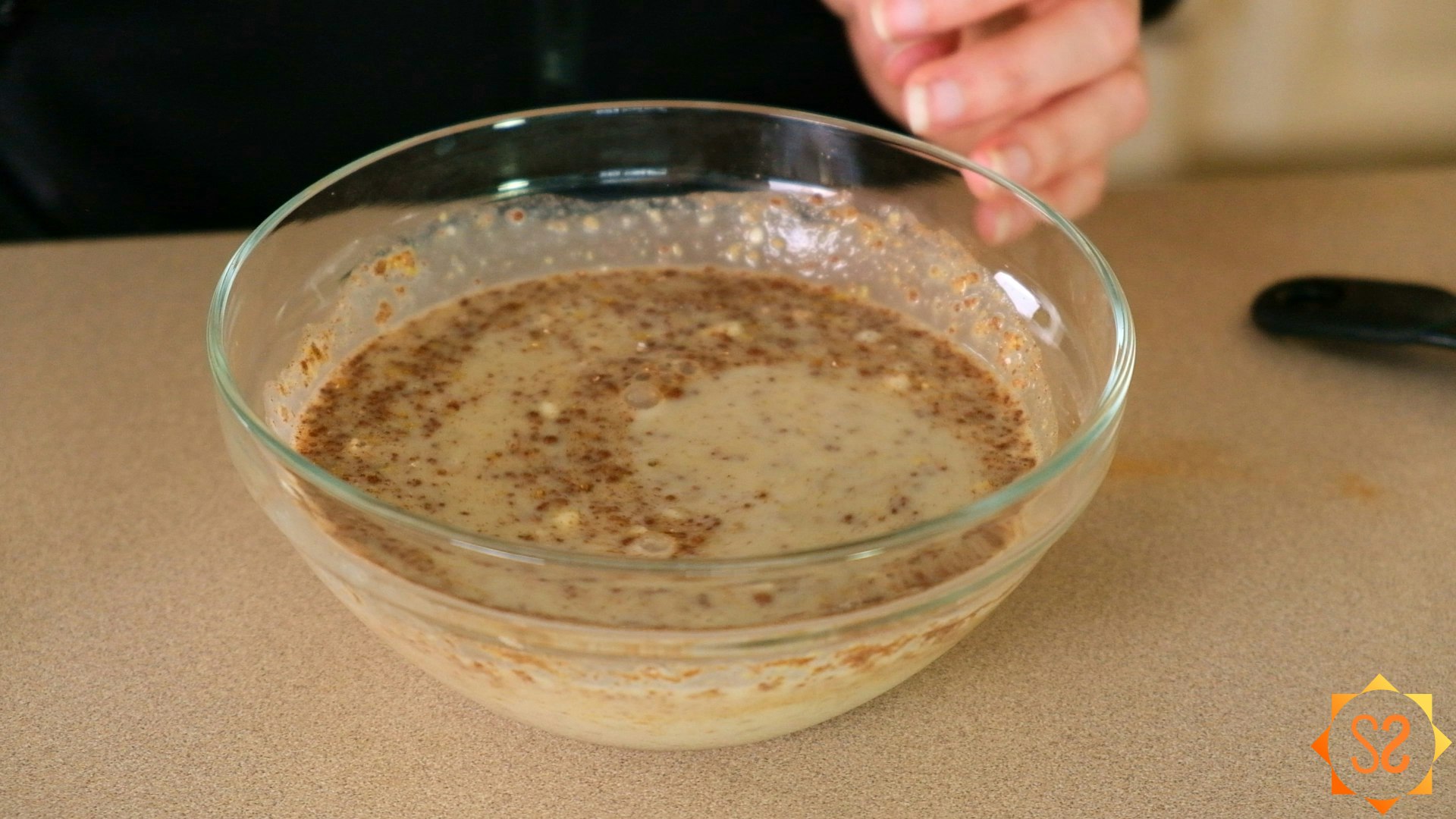 custard mixed in a bowl