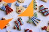 decorated Christmas sugar cookies in various shapes 