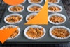 carrot cake batter in cupcake liners in a cupcake pan